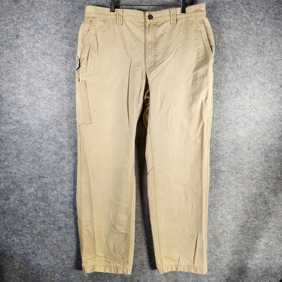 Columbia Other - Columbia Mens 34x30 Canvas Utility Pants Tan Khaki Straight Leg Work Trousers